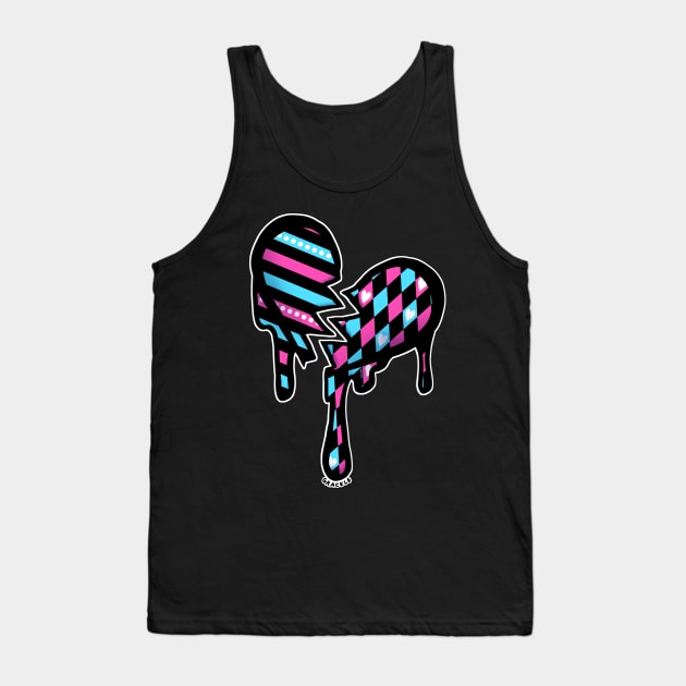 Pink and Blue Harlequin Tank Top by Jan Grackle